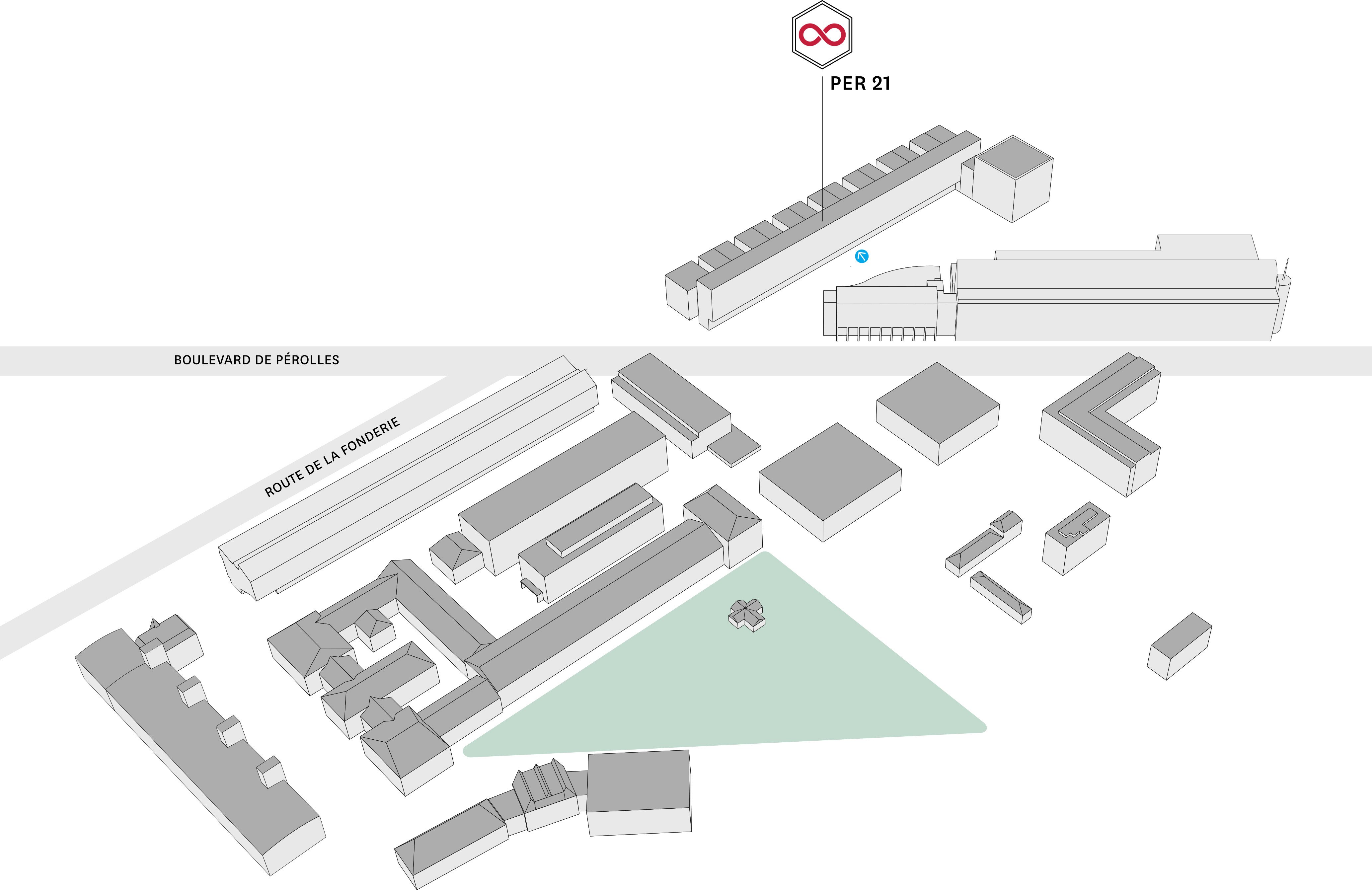 Map showing how to find the workshop venue at the University of Fribourg